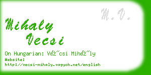 mihaly vecsi business card